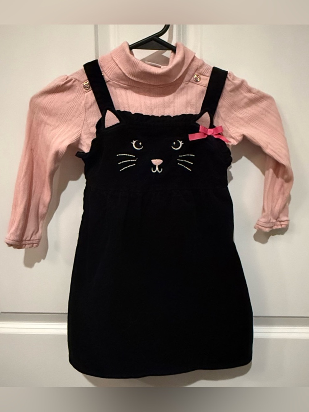 Gymboree Black Pinafore Dress - Light Pink Turtleneck